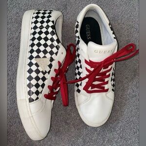 Mens Guess Checkered Sneakers
